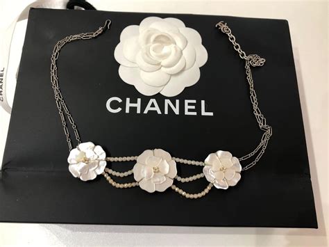 chanel art flowers|Chanel flower necklace.